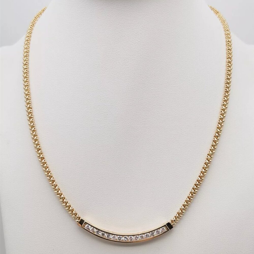 Signed 2ct VS G 14k Yellow 17" Necklace